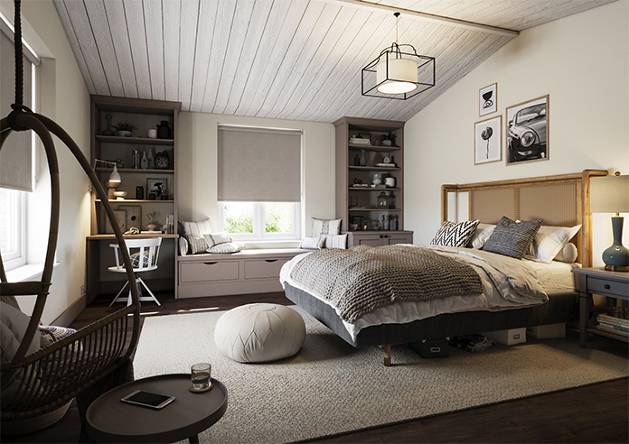 Flori Faux Suede (Blackout), Vapour - Twist&Fit Roller Blind - Image 7